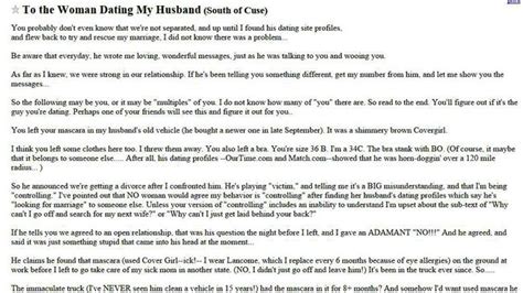 Wifes Open Letter To Cheating Husbands Mistress On Craigslist Is ‘one