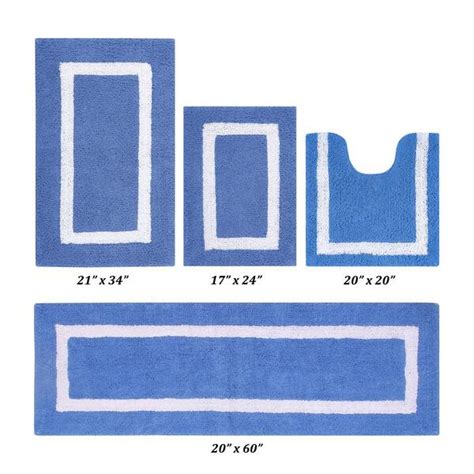Better Trends Hotel Collection Bluewhite 100 Cotton 4 Piece Bath Rug