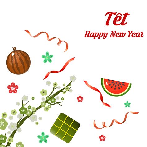 Tet New Year Vector Png Images Tet Vietname New Year With Twig And