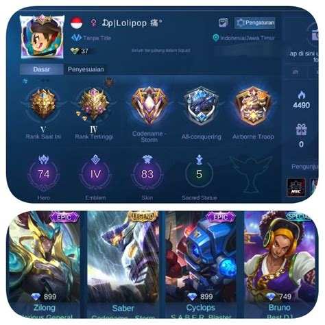 Jual Akun Mobile Legend Sultan Hero Skin Banyak Dari Jual