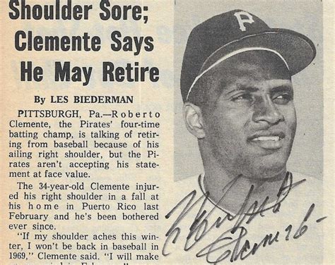 Roberto Clemente Hall Of Fame Signed 425x95 Original Sporting News