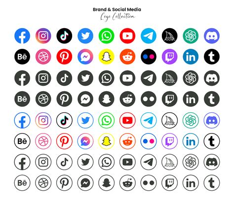 Popular Social Network Symbols Social Media Logo Icons Collection Figma