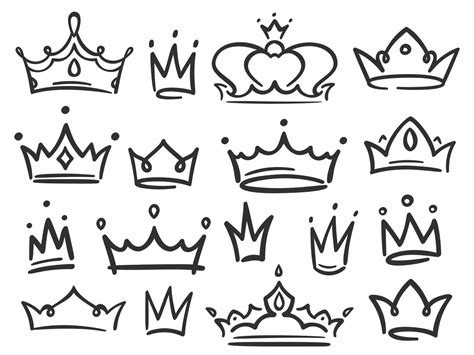 Sketch Crown Simple Graffiti Crowning Elegant Queen Or King Crowns H