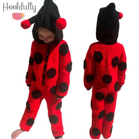 Ladybug Kids Onesie Pyjamas Crochet Pattern Hookfully