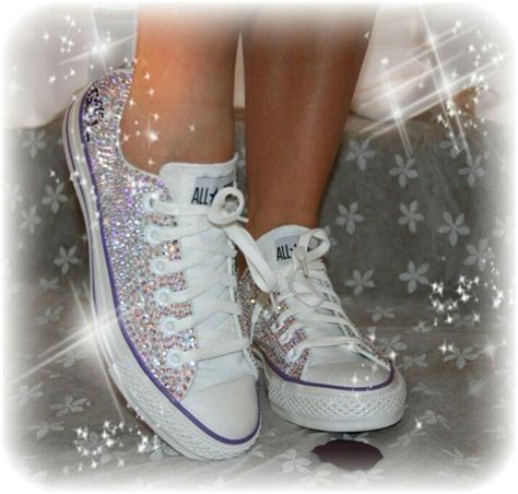 High heels to suit each customer's taste. Rhinestone Wedding Converse | Quinceanera shoes, Wedding ...