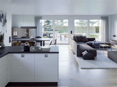 Modernes Wohnen Mit Offener Küche Wohnzimmer And Esszimmer Interior