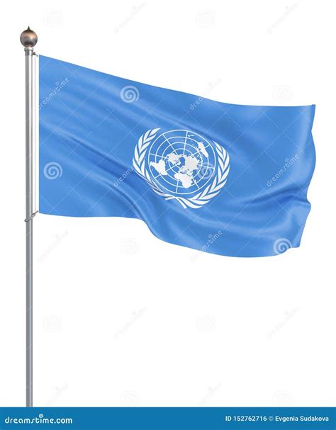 Drapeau Des Nations Unies Disolement Sur Le Blanc Illustration Photo