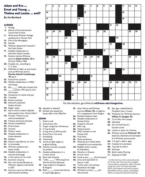Free Printable Crossword Puzzles For Adults Printable Crossword