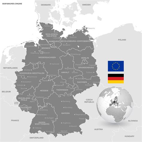 Alemania Mapa Bandera Y Mapa De Alemania Vector Premium Mapa De