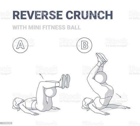 Girl Doing Reverse Crunch With Fit Or Medicine Ball Home Workout