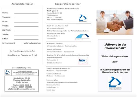 Bei ebay finden sie artikel aus der ganzen welt. Führung in der Bauwirtschaft - ABZ Kerpen - Berufsförderungswerk der Bauindustrie NRW