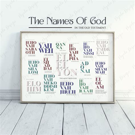 The Names Of God Old Testament Almighty Yahweh Jehovah Etsy