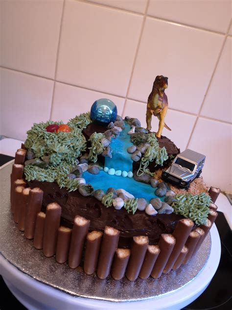 Jurassic World Cake I Made For My Birthday Only The Dinosaur