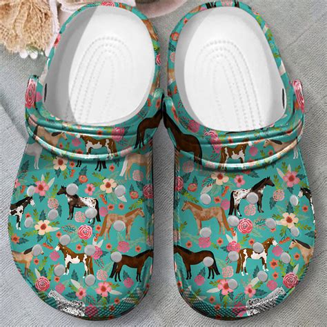 Horse Collection Floral Slippers Design By Crocodile