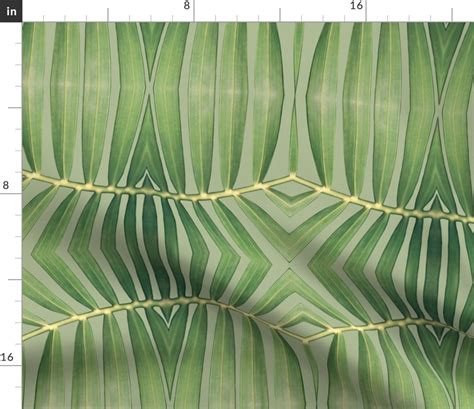 Art Deco Greenery Fabric Palm Leaf By Sallynoodle Abstract Etsy