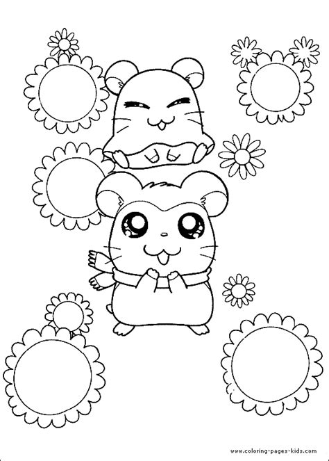 Hamtaro Cute Animals Coloring Pages Kids Coloring Pages