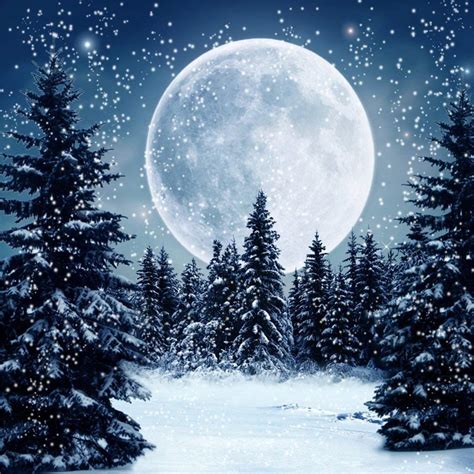 Download Moon Night Snow Wallpaper Teahub Io By Brendab58 Winter