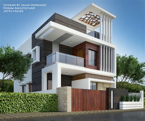 Exterior By Sagar Morkhade Vdraw Architecture 8793196382 3 Storey