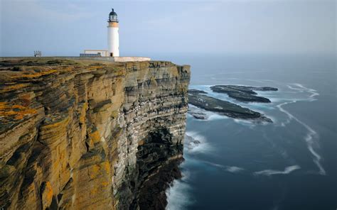 Lighthouse Landscape Sea Cliff Wallpapers Hd Desktop