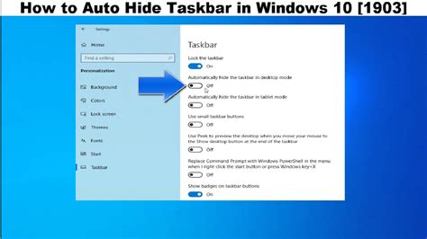 How To Automatic Hide Taskbar In Windows 10 New Version 1903 Youtube