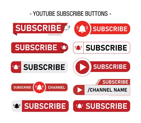 Youtube Channel Subscribe Button Template Design 13337998 Vector Art At