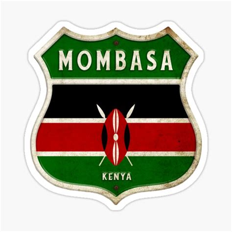 Mombasa Kenya Coat Of Arms Flags Design Sticker For Sale By Rocky2018