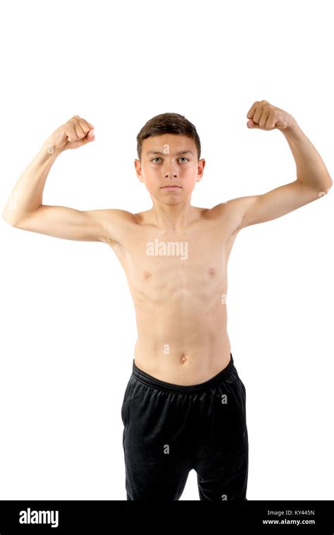 Young Boy Flexing Muscles High Resolution Stock Photography And Images