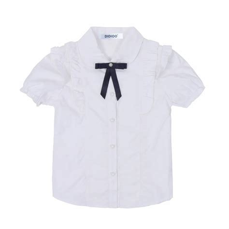 Camisas De Verano Para Niñas 4 5 Blusas Blancas De Manga Corta Para