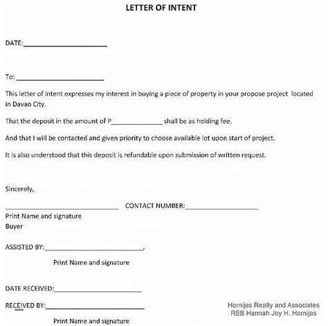 Letter Of Intent To Sell Vehicle Collection Letter Templates Images