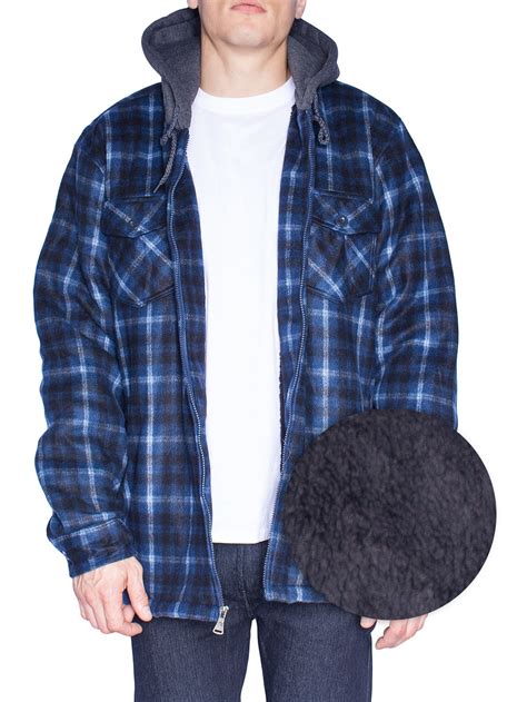 Visive - Mens Flannel Jackets For Mens Fleece Sherpa Lined Plaid Shirt ...