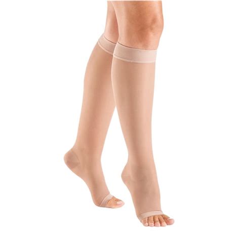 Support Plus Womens Sheer Open Toe Moderate Compression Knee High