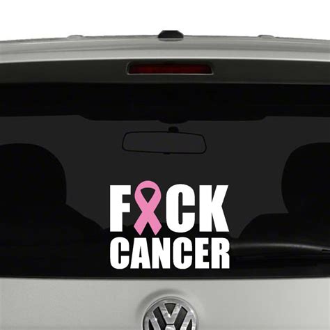 Fck Cancer Awareness Ribbon Vinyl Decal Sticker