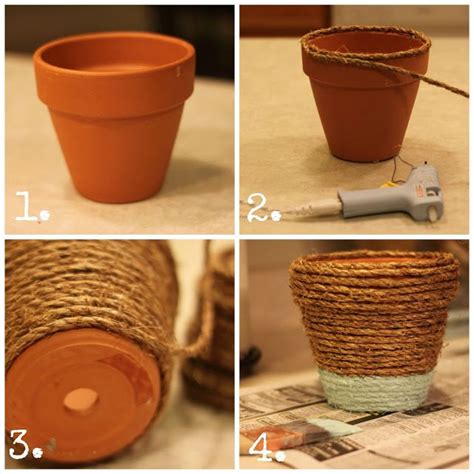 House By Hoff Rope Wrapped And Painted Terra Cotta Planters Rope Crafts