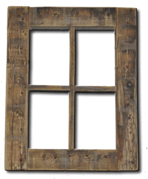 Primitive Rustic Weathered Wood Window Frame
