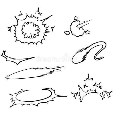 Doodle Comic Energy Explosion Cartoon Flame Smoke Cloud Speed Hit Vfx