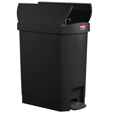 Rubbermaid 1883610 Slim Jim Resin Black End Step On Trash Can With