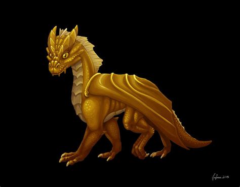 Gold Dragon Wyrmling Niteo By Femjesse On Deviantart Baby Dragon Art