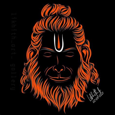 Lord Hanuman Bhagwan Ji Hd Poster In Black Hinduwallpaper