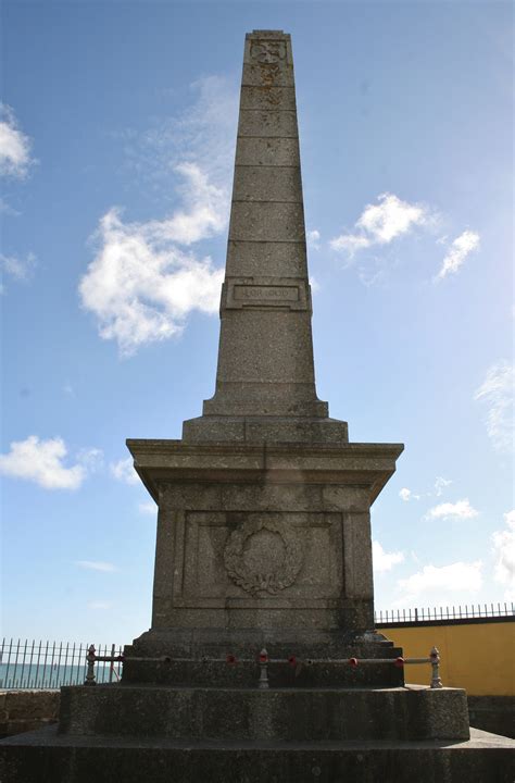 Penzance War Memorial With The British Army In Flanders And France