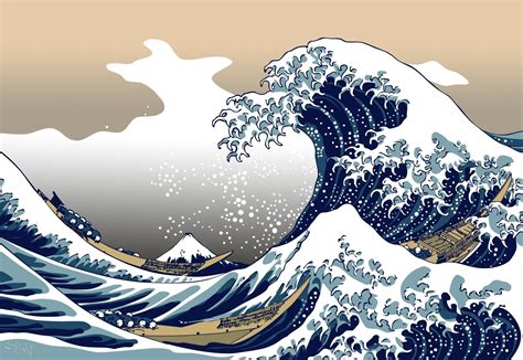 The Great Wave Off Kanagawa HD Wallpapers - Wallpaper Cave gambar png