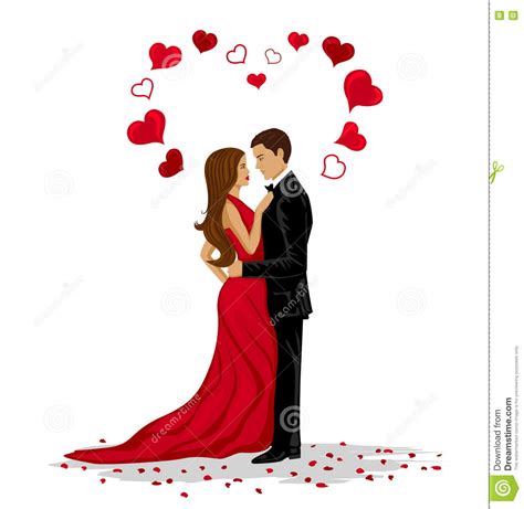 Romantic Couple Vector Illustration Stock Vector Illustration Of
