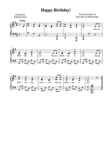 Happy Birthday Sheet Music For Piano Download Free In Pdf Or Midi