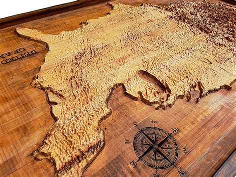 United States Of America Topographical Map From A Varity Of Wood