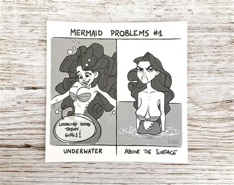 Mermaid Problems 1 5 Postcards Etsy