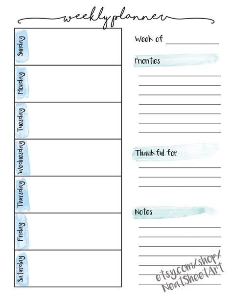 Weekly Monthly Planner Template Daily Planner Pages Daily Planner
