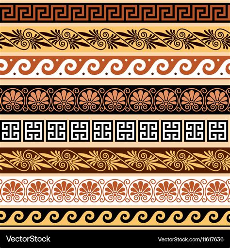 Ancient Greek Pattern Seamless Set Of Antique Bo