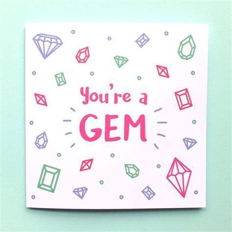 Youre A Gem Card By Nicoley Designs Cards Shop Design Etsy