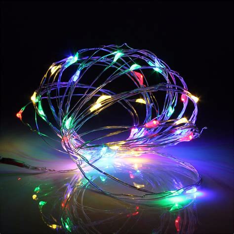 Battery Powered 5m 50leds Waterproof Silver Wire Fairy String Light For