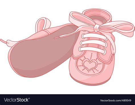 Pink Baby Shoes Royalty Free Vector Image Vectorstock