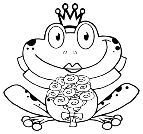Outlined Frog Prince Cartoon Character — Stock Photo © Hittoon 8677463